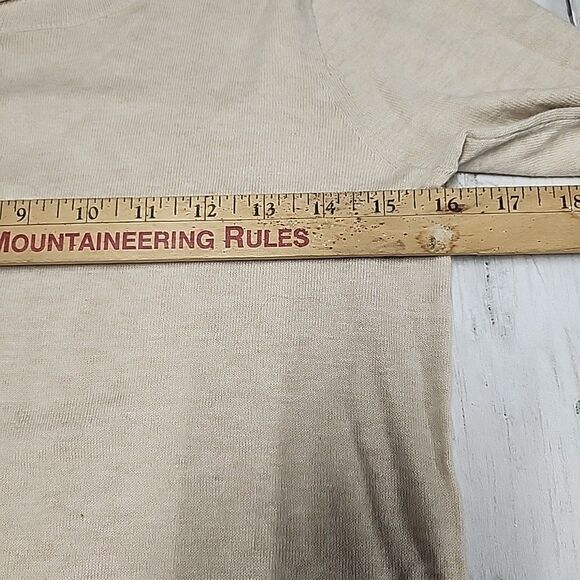 NWT J Crew Size S 100% Cotton Teddie Sweater Heather Light Khaki - Picture 4 of 8